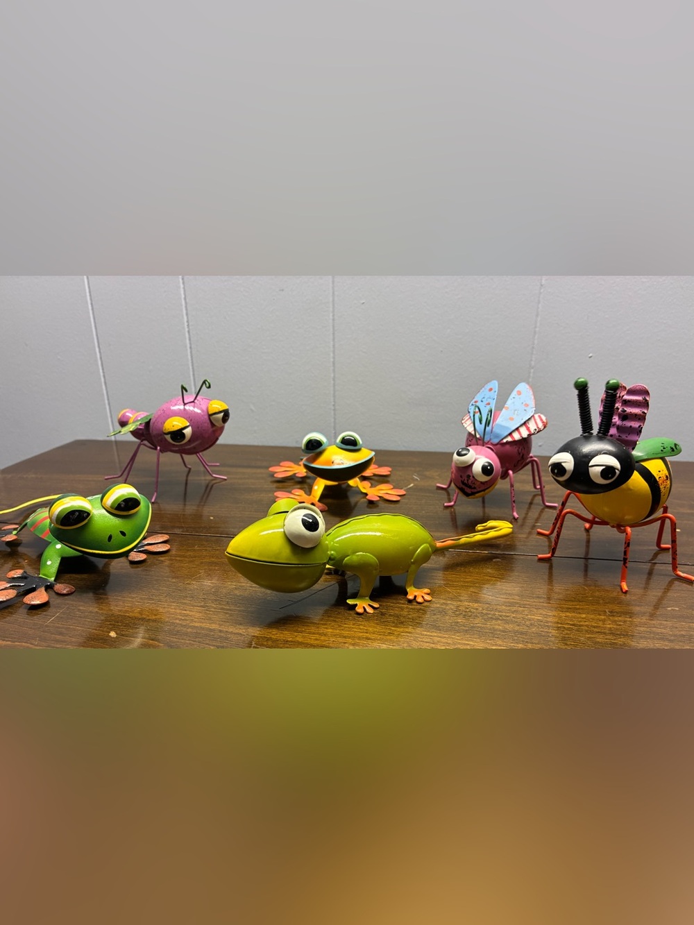 Whimsical Decorative Garden Insect & Lizard Figurines (lot of 6)